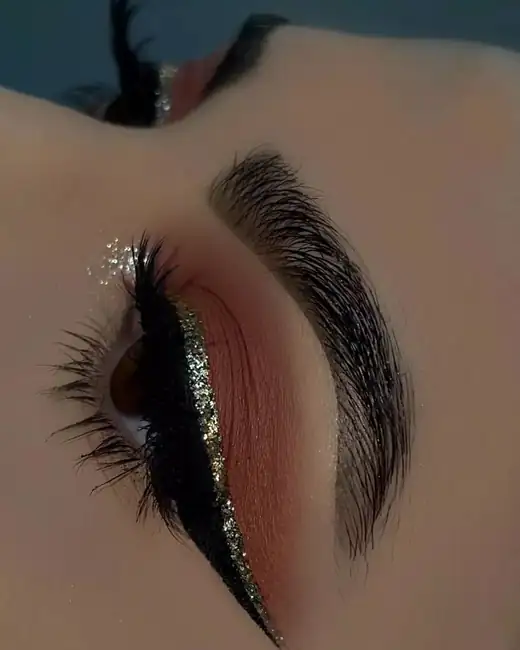 Close-up of bridal eye make-up