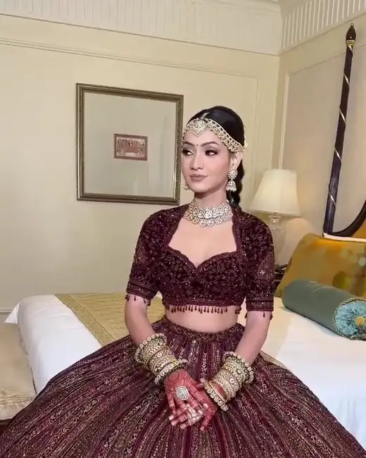 Bride getting ready, seated